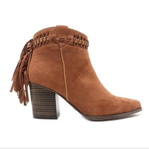 NEW Tassel Braided Booties Cowboy Camel Boots